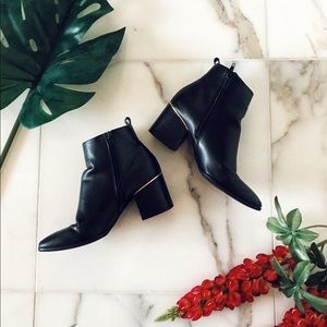 Black Expression Booties W Gold Details